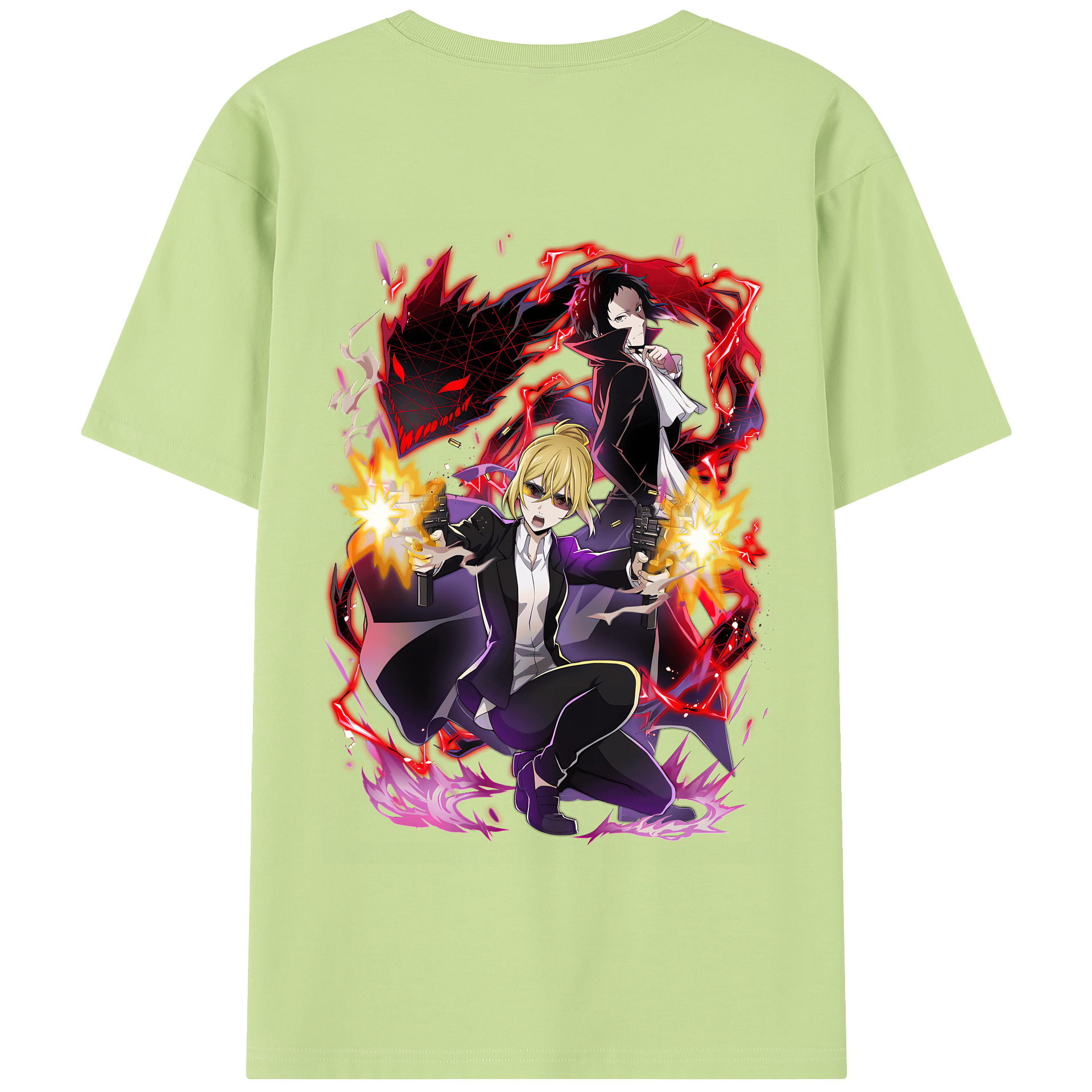 （画像用） 文豪ストレイドッグス Bungo Stray Dogs 綿100％半袖Tシャツ（背面プリント）